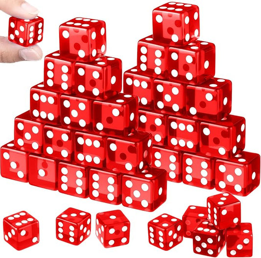 36 Piece 19 mm Casino Style Craps Dice Sets Acrylic and Translucent D6 Dice by Seenelling