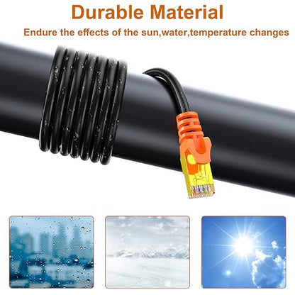 50 ft Cat 7 Ethernet Cable, Outdoor and Indoor LAN Cord - Image 2