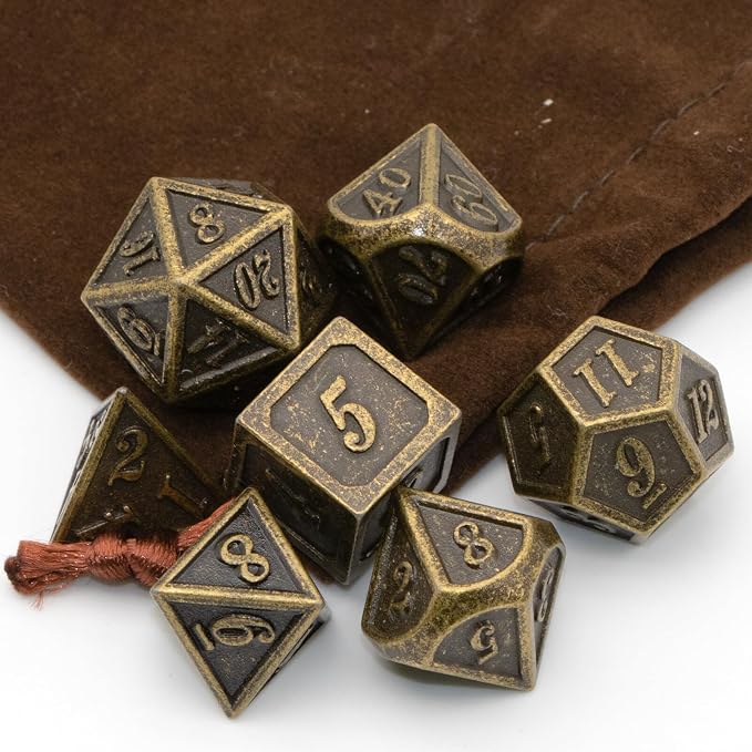 Metal Dice Set, HNCCESG Polyhedral D&D Dice by HNCCESG