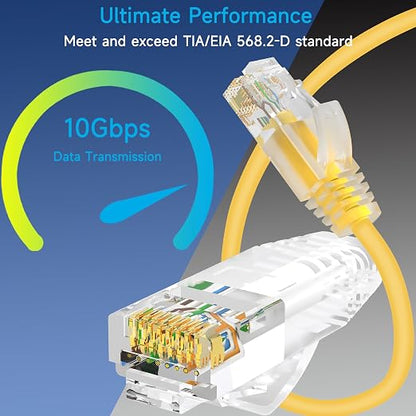 Cat6a Slim Ethernet Patch Cable 1 ft, Cat6a Patch Cable - Image 2