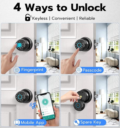 Anweller Smart Door Knob with Lock, Fingerprint Code Keypad Keyless Entry - Image 2