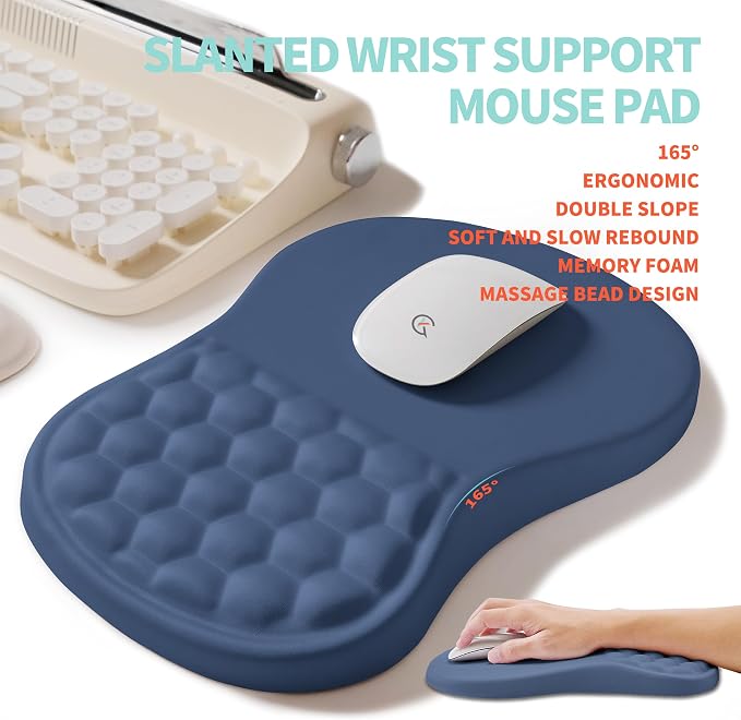2-in-1 Ergonomic Set, Wave Rise Keyboard Wrist Rest and Massage Bulge Slope - Image 3