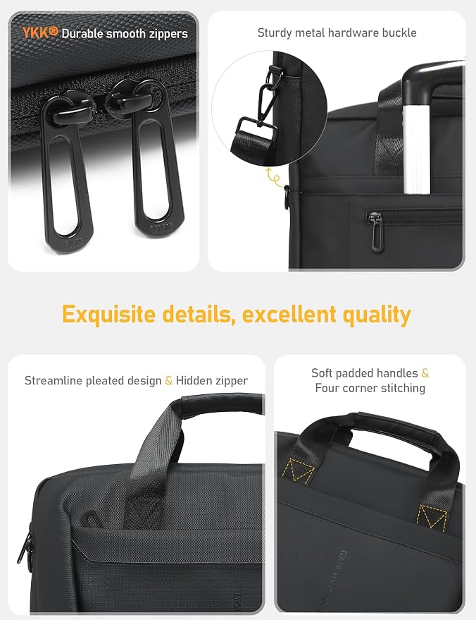 13-14 Inch Laptop Shoulder Bag Business Briefcase Water Resistant Computer - Image 5