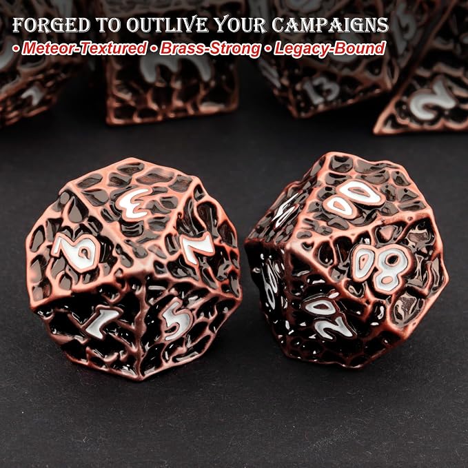 Haxtec Metal DND Dice Set Polyhedral D&D Dice Compatible - Image 3