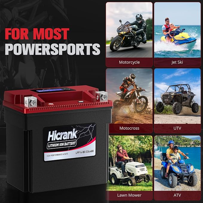 YTX14-BS, Lithium LiFePO4 Motorcycle Battery, Digital Readout, Fits - Image 4