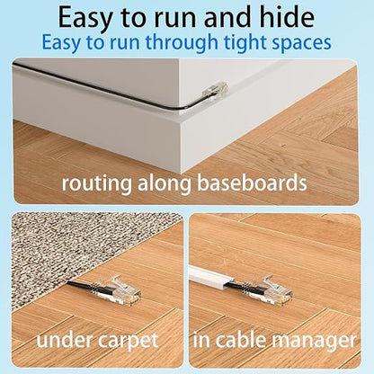 Cat 6 Patch Cable 15 feet, Slim Cat6a Ethernet Cable 10Gbps 550Mhz, UTP Pure - Image 6