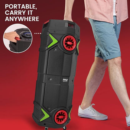 Pyle Portable Bluetooth PA Speaker - 400W Dual 8” Rechargeable Indoor/Outdoor - Image 6