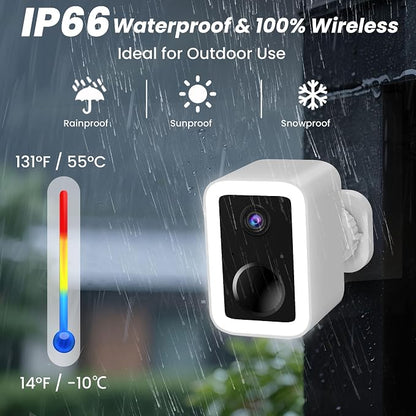 【2 Pack】Security Cameras Wireless Outdoor, No Subscription Outdoor Cameras - Image 4
