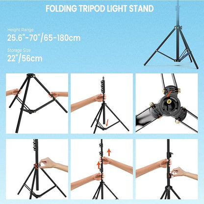 22" Large Ring Light with Stand, Foldable LED Big Ring Light Tripod - Image 4