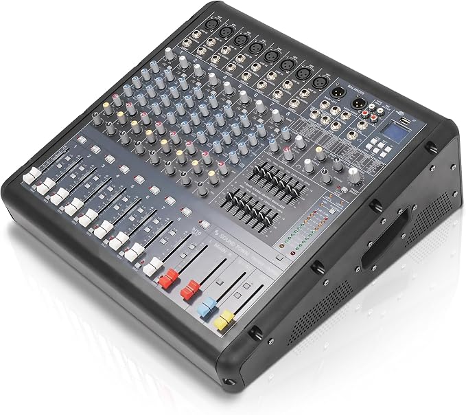 Sound Town 10-Channel 2x800W Powered Mixer w/ 2 Bus, DSP effects, Dual 7-band EQ - Image 3