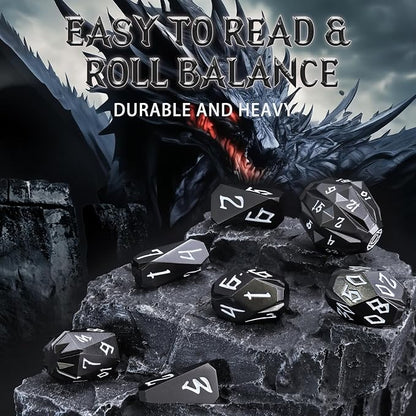 Metal DND Dice Set D and D, Dungeons and Dragons Dice of 7 RPG Dice Set Metal - Image 6