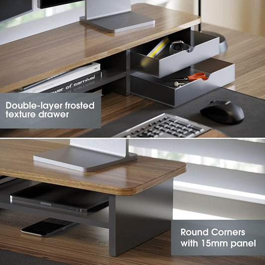 Fenge Monitor Stand, Dual Monitor Riser, 42.5inch Large Desk Computer Monitor - Image 2