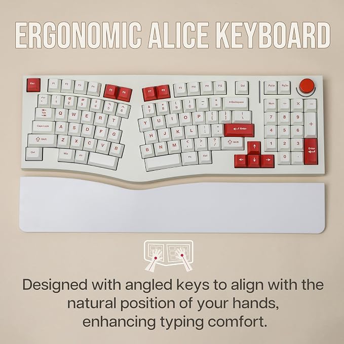 Feker Alice98 Ergonomic 98 Keys Custom Mechanical Keyboard, VIA Programmable - Image 4