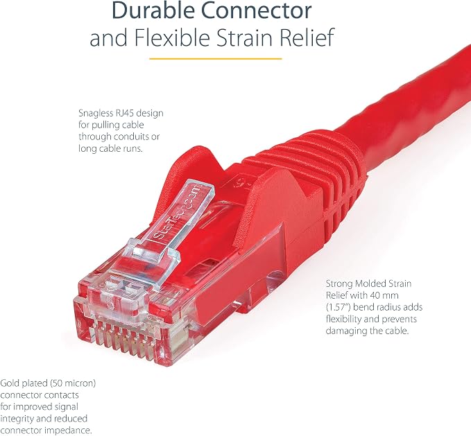 StarTech 9ft CAT6 Ethernet Cable - Image 3
