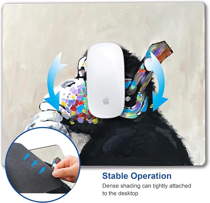 Mouse pad, Mouse pad with Design, Gorilla Oil Painting Graffiti, Funny Home and - Image 5