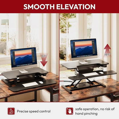 SANODESK 32" Electric Standing Desk Converter, Height Adjustable Riser - Image 4