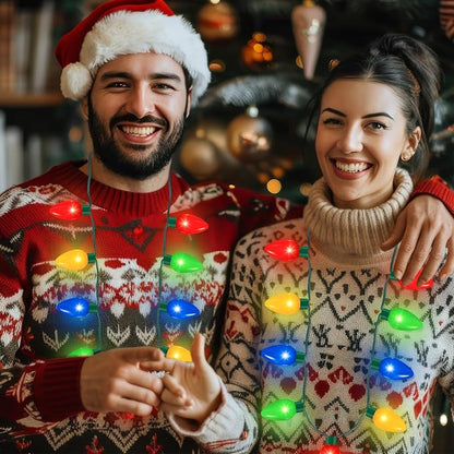 QZYL 8 Pack Christmas Necklace Light Up, Colorful Christmas Party Favor - Image 6