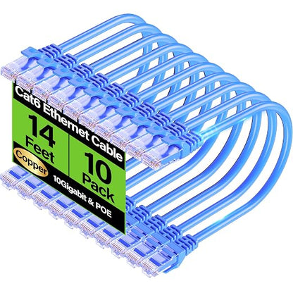 Cat6 Ethernet Cable 10Gbps 14 ft, UTP Ethernet Cable Cat 6, Flexible Bare by Unknown