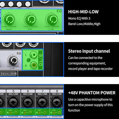 S-10 Audio Mixer 10 channel 8 channel Professional DJ Mixing Console - Image 2
