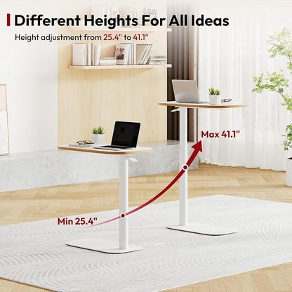 SANODESK Adjustable Overbed Bedside Table Pneumatic Adjustable Height Laptop - Image 5