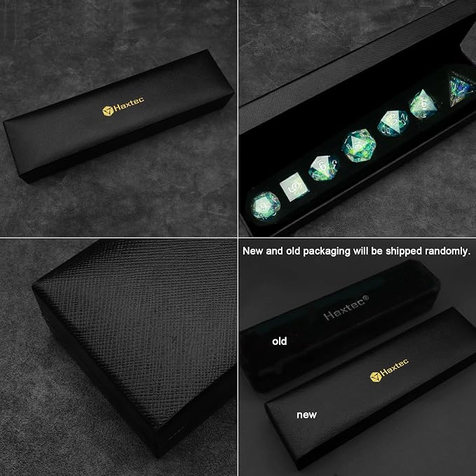Haxtec DND Dice Set Sharp Edge Resin Dice Iridecent Inclusion - Image 6