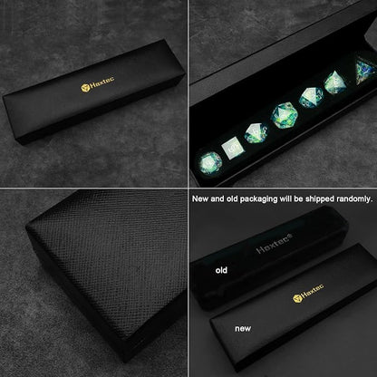 Haxtec DND Dice Set Sharp Edge Resin Dice Iridecent Inclusion - Image 6