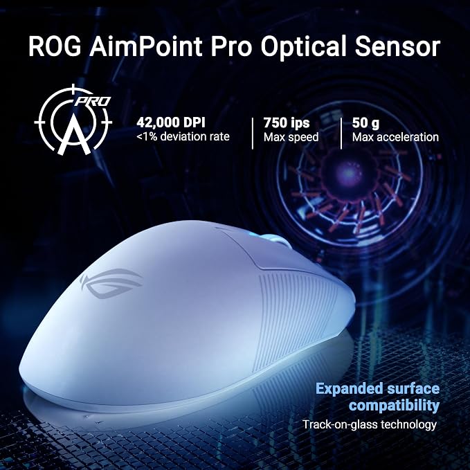 ASUS ROG Keris II Ace Wireless Gaming Mouse – Right-Handed Ergonomic, Tri-Mode - Image 5