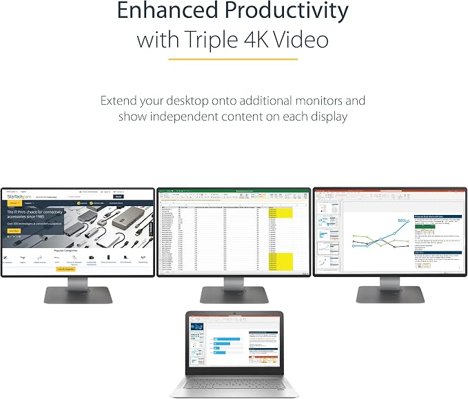 StarTech.com USB-C Triple Monitor Docking Station - Image 6