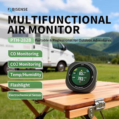 FABISENSE Portable Air Quality Monitor, CO & CO2 Detector - Image 2