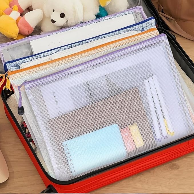 24pcs A4 Mesh Zipper Pouch Bags, Mesh Bags - Image 4