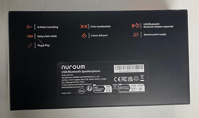 NUROUM A15 Conference Speaker and Microphone, Portable Bluetooth Wireless - Image 11