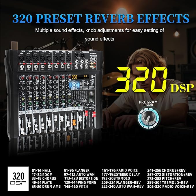 Audio Mixer 8 Channel Professional Mixer Console - Image 3