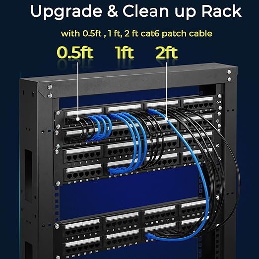 Rapink Patch Cables Cat6 0.5ft, Ethernet Patch Cable 10G Support, Cat 6 Patch - Image 5