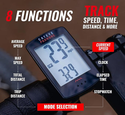 CATEYE Padrone Wireless Bike Computer – Oversized Display Cyclocomputer - Image 6