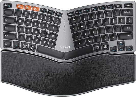 ProtoArc Bluetooth Ergonomic Keyboard, EK04 Mini Compact Wireless Ergo Split by ProtoArc