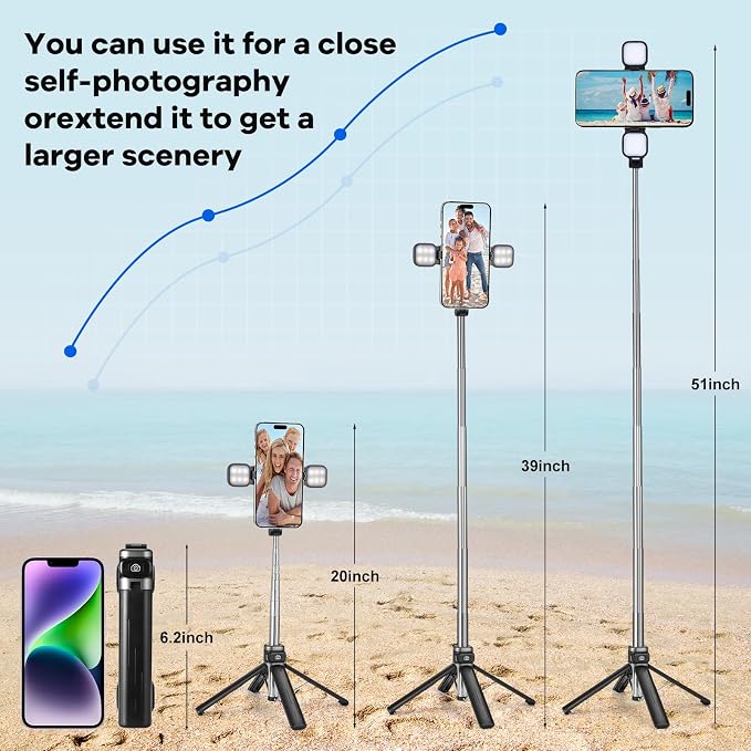 MQOUNY Mini iPhone Tripod Stand & Selfie Stick - Image 4
