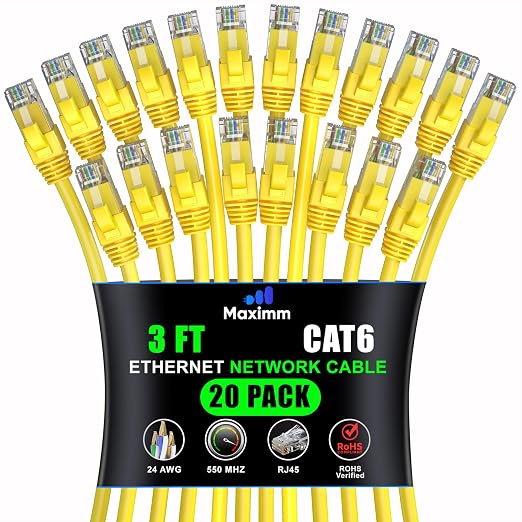 Maximm Cat 6 Ethernet Cable 3 ft by MaximmCable