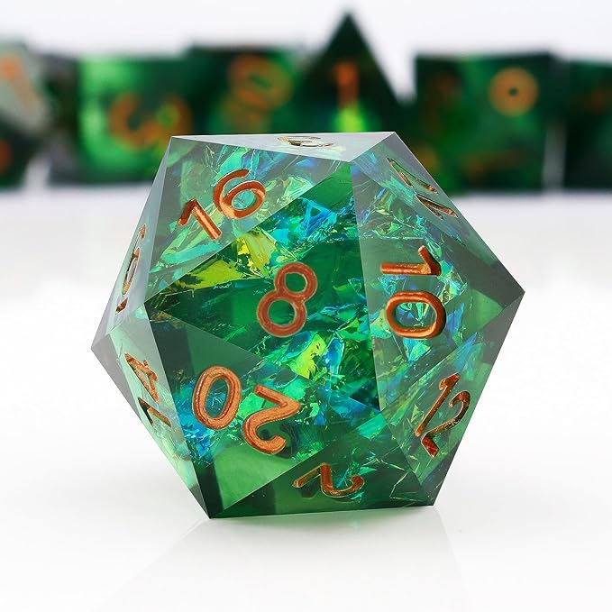 Haxtec Sharp Dice Resin DND Dice Set Polyhedral D&D Dice - Image 2