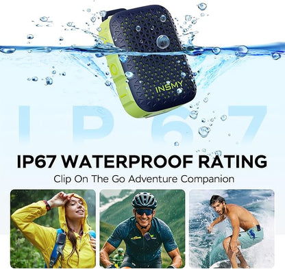 INSMY Wearable Bluetooth Speakers, IP67 Waterproof, Clip-On Portable Small - Image 2