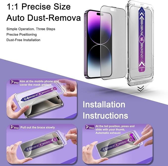 2 Pack Matte Screen Protector for iPhone 14 Pro Max/iPhone 15 Plus/iPhone 16 - Image 3