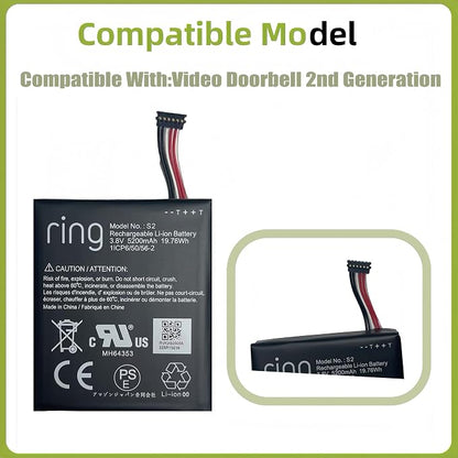 Ring S2 Rechargeable Battery Compatible - Image 4