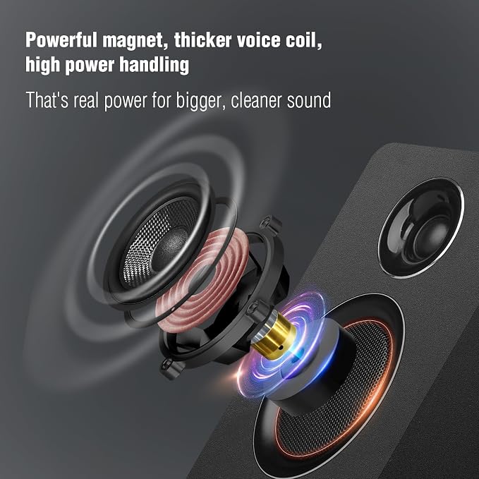Computer Speakers for Desktop PC, Active Bookshelf Speaker - Image 3