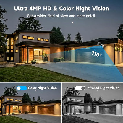 2.5K 4MP Security Camera Wireless Outdoor, Solar Powered WiFi Cameras - Image 6