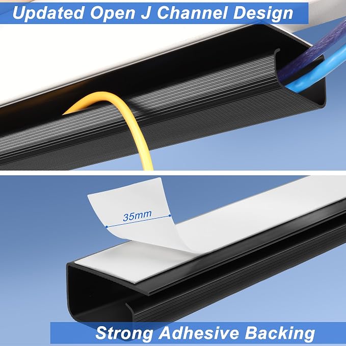 Cable Management Under Desk 31.5in J Channel, ZhiYo Cord Organizer - Image 3
