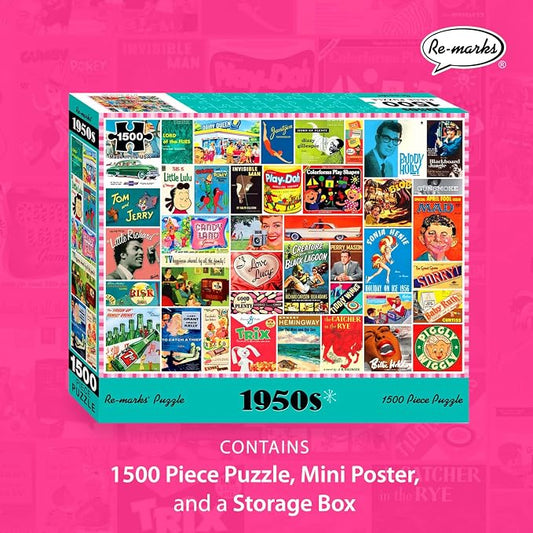 Re-marks 1950s Pop Culture Puzzle, 1500 Pieces - Image 2