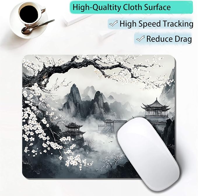 Japanese Aesthetic Landscape Painting Custom Mouse Pad - Image 3