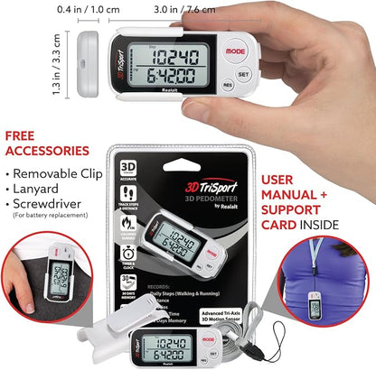Realalt 3DTriSport 3D Walking Pedometer - Image 4