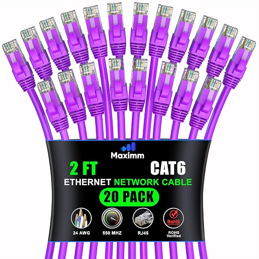 Maximm Cat 6 Ethernet Cable 2 ft by MaximmCable