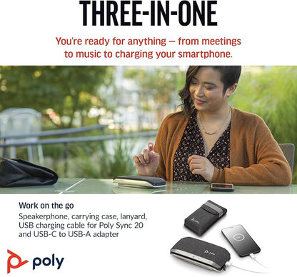 Poly Sync 20 USB-C Personal Portable Smart Speakerphone – Long Battery Life – - Image 4