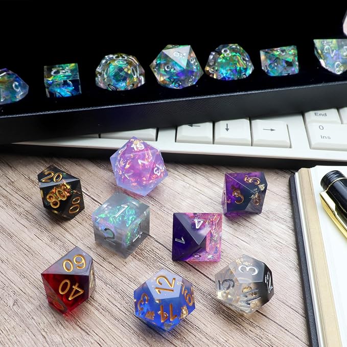 Haxtec Mystery DND Dice Set Sharp Edge Resin Dice - Image 8